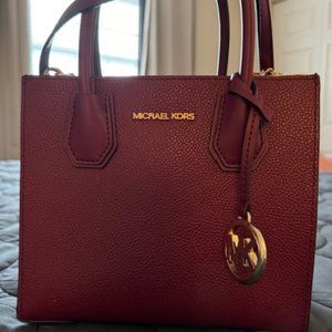 Michael Kors Mercer Pebbled Leather Crossbody Mulberry